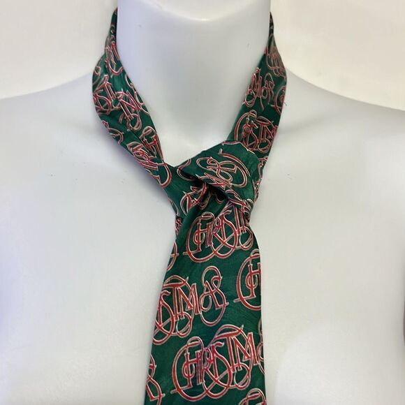 Keith Daniel Men’s Christmas Red Green Handmade Silk Tie Christmas - Picture 3 of 11